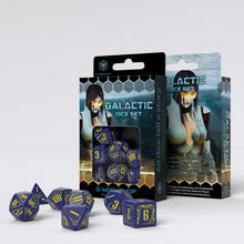 Load image into Gallery viewer, Galactic Navy_Yellow Poly Dice Set for RPGs