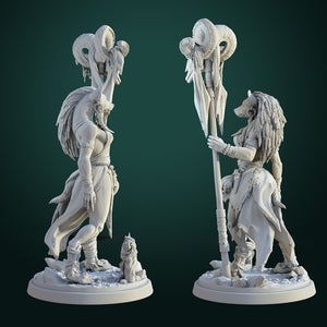 Commission 3D printing-white werewolf tavern miniatures