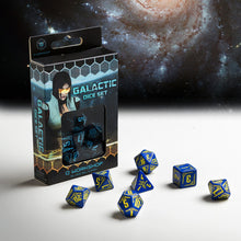 Load image into Gallery viewer, Galactic Navy_Yellow Poly Dice Set for RPGs