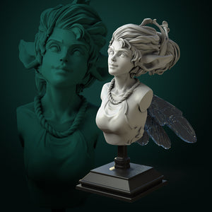 resin-3D printed-bust-fairy-pixie-miniatures