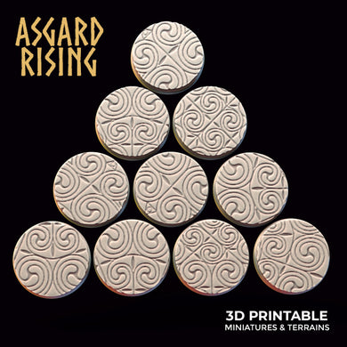 Ornament Themed x10 Round Bases (25mm)