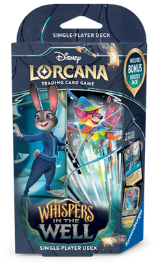 Disney Lorcana trading card game single-player deck packaging with characters and text.