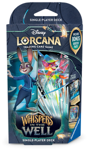 Disney Lorcana trading card game single-player deck packaging with characters and text.
