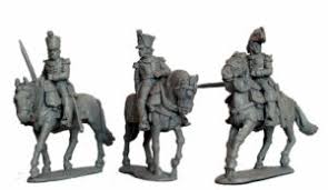 three unpainted cavalry generals