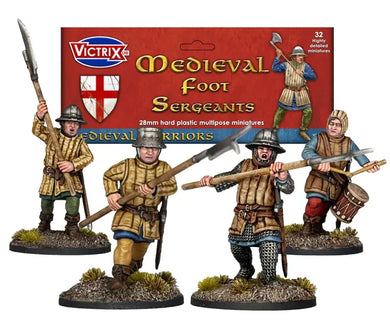Set of medieval miniatures with Victrix packaging in the background