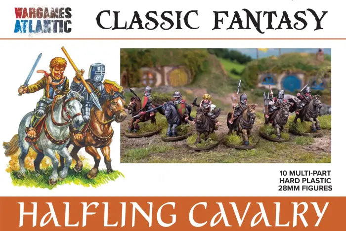Wargaming set for halfling cavalry with 'Wargames Atlantic' branding on a white background.