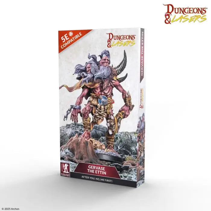 Dungeons & Dragons figurine packaging with Gervase the Etin on a white background