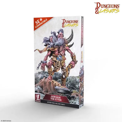 Dungeons & Dragons figurine packaging with Gervase the Etin on a white background