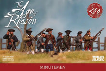 Load image into Gallery viewer, Model figures of minutemen with &#39;The Age of Reason&#39; branding on a scenic background