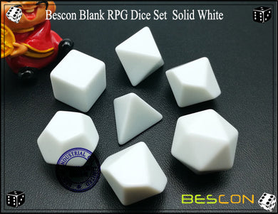 Bescon Poly Dice Set - Blank - Opaque White