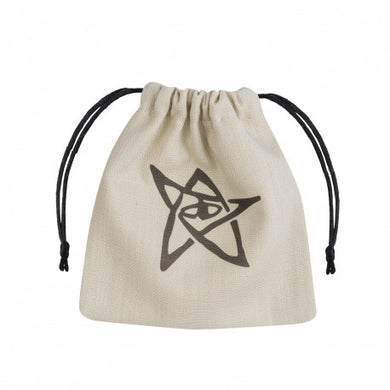 Beige Dice bag with Call of Cthulu Pentagram.