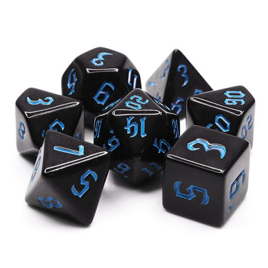 Opaque- Chaos Font Poly Dice Set - BOX