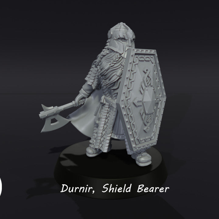 3D Printed Resin Durnir Shield Bearer Front View