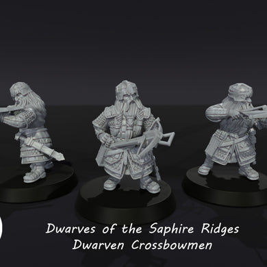 3D Printed Resin Dwarven Crossbowmen Front View