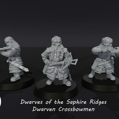3D Printed Resin Dwarven Crossbowmen Front View