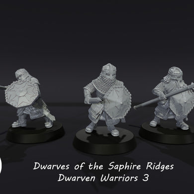 3D Printed Resin Dwarven Warriors 3 Front View