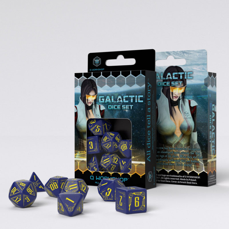 Galactic Navy_Yellow Poly Dice Set for RPGs