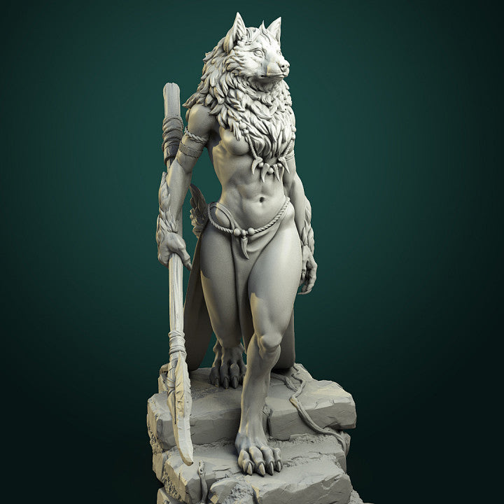 Oleana the Werewolf Queen heroic model