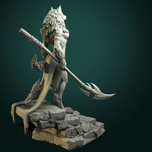 Oleana the Werewolf Queen heroic model