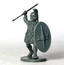 Load image into Gallery viewer, armoured Iberian Warrior holding Spear and long Oval Shield