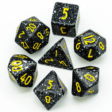 Load image into Gallery viewer, Granite effect Poly Dice Set