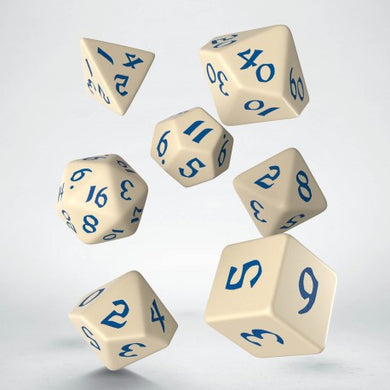 Classic Runic Beige & Blue Dice Set