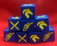 8 SAGA Dice for use with the Pagan Peoples, Eastern Princes and the Mongol Battle Boards in SAGA Age of Crusades.