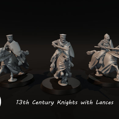 3D Printed - 13th Century Knights With Lances