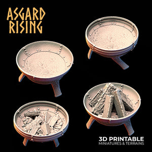 3d Printed resin scale models fire pit