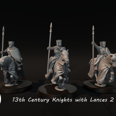 3D Printed - 13th Century Knights with Lances