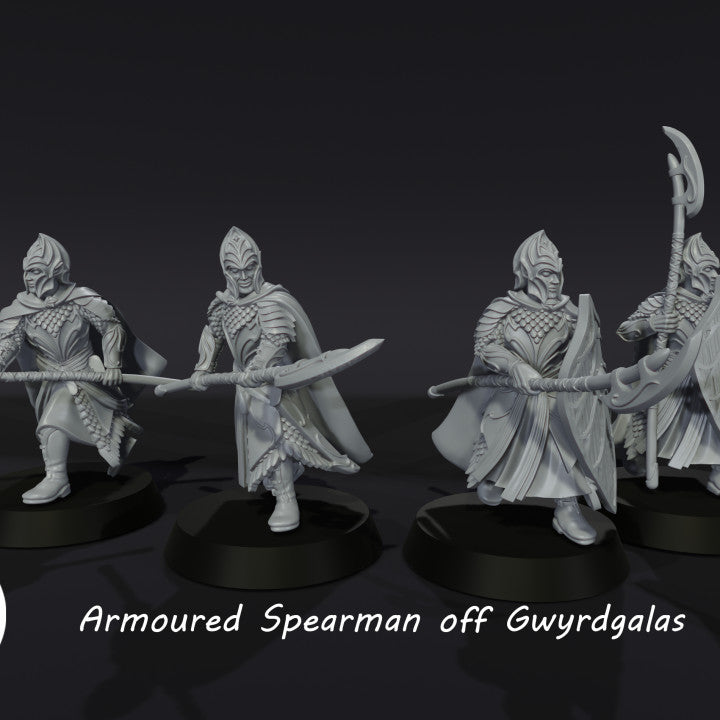 Armoured Spearmen off Gwyardgalas  Medbury Miniatures - Eleven