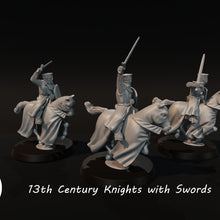 Load image into Gallery viewer, 3D Printed - 13th Century Knights with Swords.