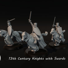 Load image into Gallery viewer, 3D Printed - 13th Century Knights with Swords.