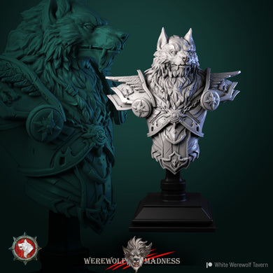 White Werewolf Bust